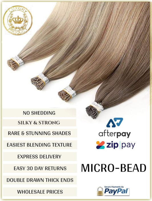 RUSSIAN MICRO-BEAD I TIP HAIR EXTENSIONS 50 GRAMS 50 PIECES