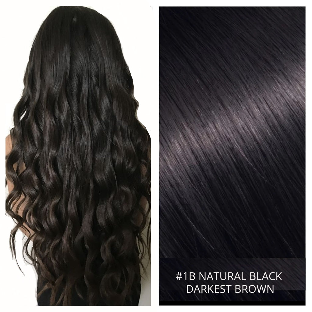 1b darket brown natural black hair extensions