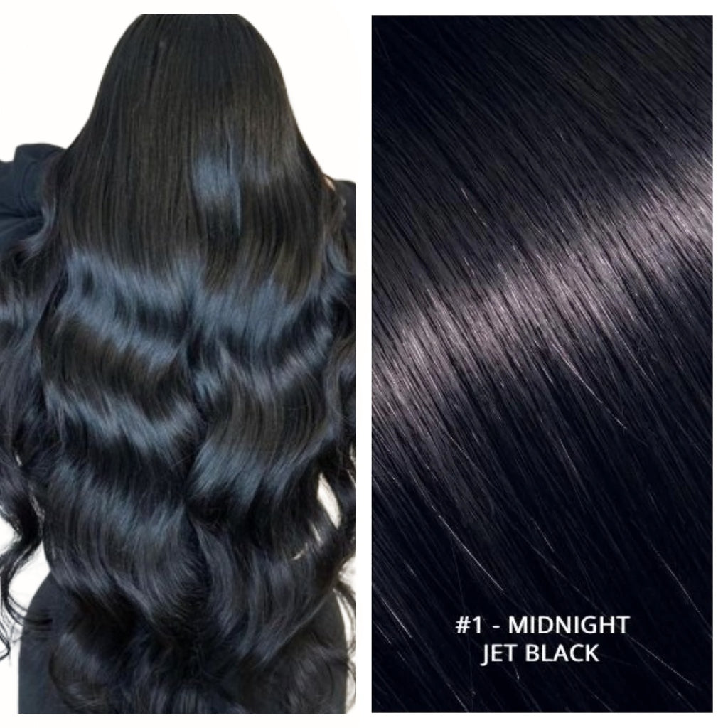 #1 jet black tape hair extensions