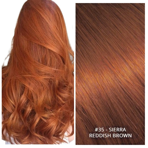 RUSSIAN TAPE HAIR EXTENSIONS #35 - SIERRA - REDDISH BROWN 