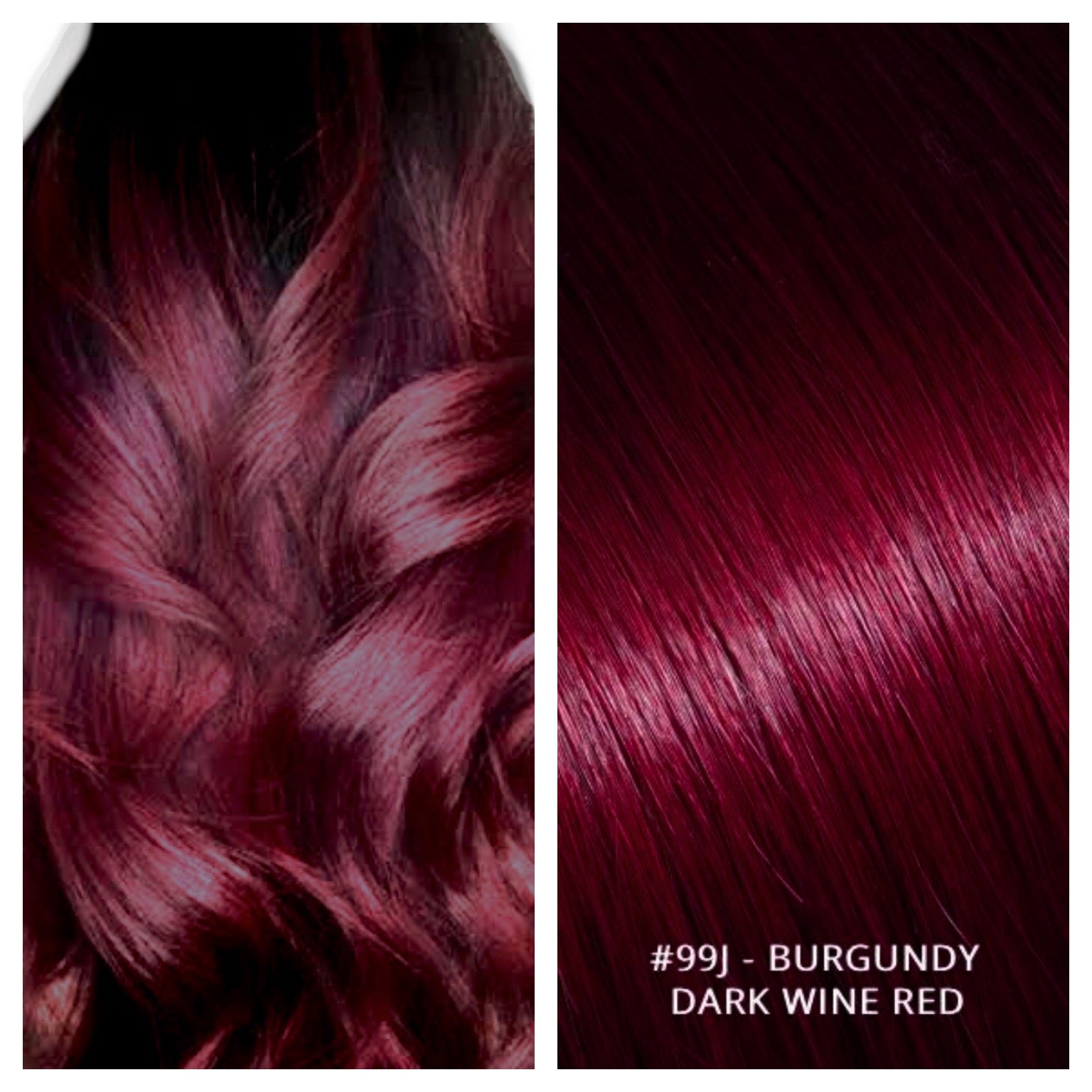 RUSSIAN TAPE HAIR EXTENSIONS #99J - BURGUNDY - DARK WINE RED