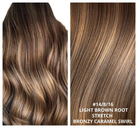 Balayage Root Stretch Russian Invisible Tape Hair Extensions 50 Grams 20 Pieces