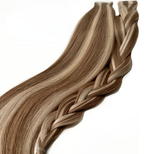 invisible tape highlighted hair extensions 