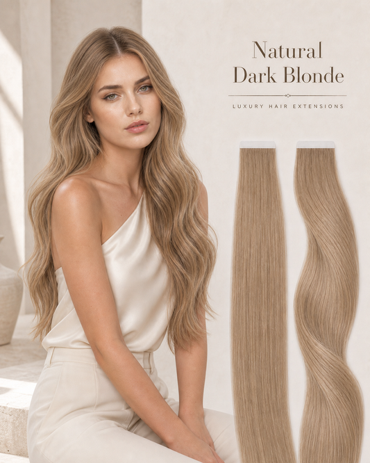 Natural Dark Blonde Russian tape hair extensions