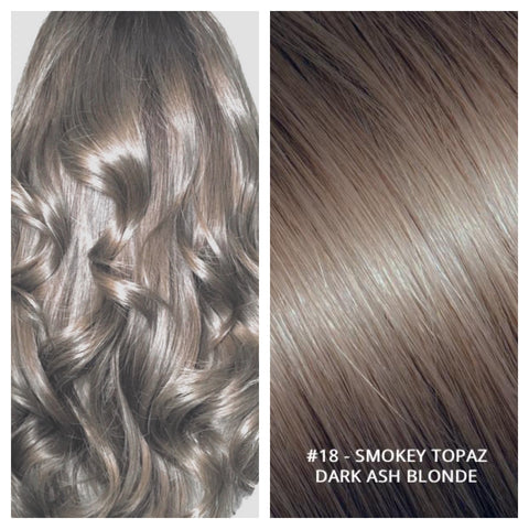 KERATIN BOND NAIL TIP #18 - SMOKEY TOPAZ - DARK ASH BLONDE RUSSIAN HAIR EXTENSIONS