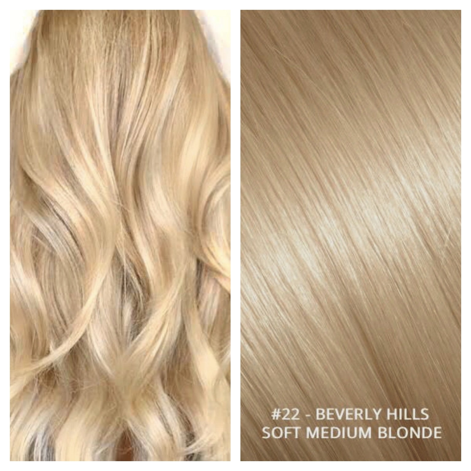 RUSSIAN CLIP IN HAIR EXTENSIONS #22 - BEVERLY HILLS - SOFT MEDIUM BLONDE