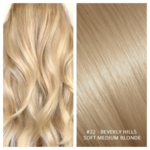 RUSSIAN CLIP IN HAIR EXTENSIONS #22 - BEVERLY HILLS - SOFT MEDIUM BLONDE