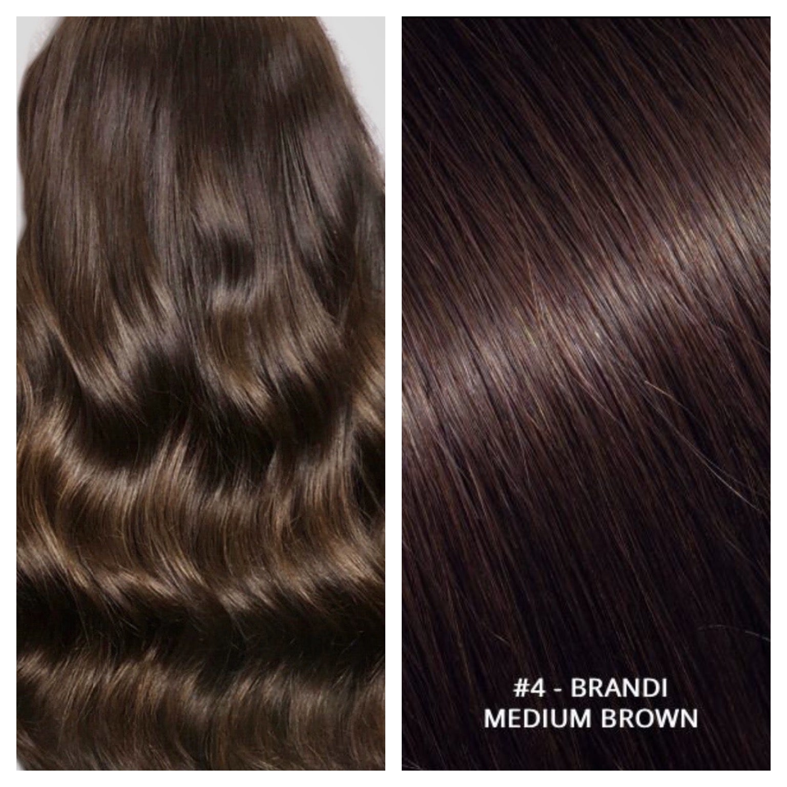 KERATIN BOND NAIL TIP #4 - BRANDI - MEDIUM BROWN RUSSIAN HAIR EXTENSIONS