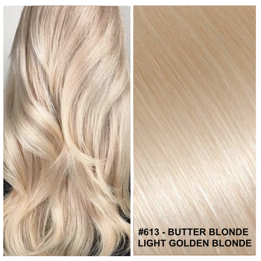 RUSSIAN TAPE HAIR EXTENSIONS #613 - BUTTER BLONDE - LIGHT GOLDEN BLONDE