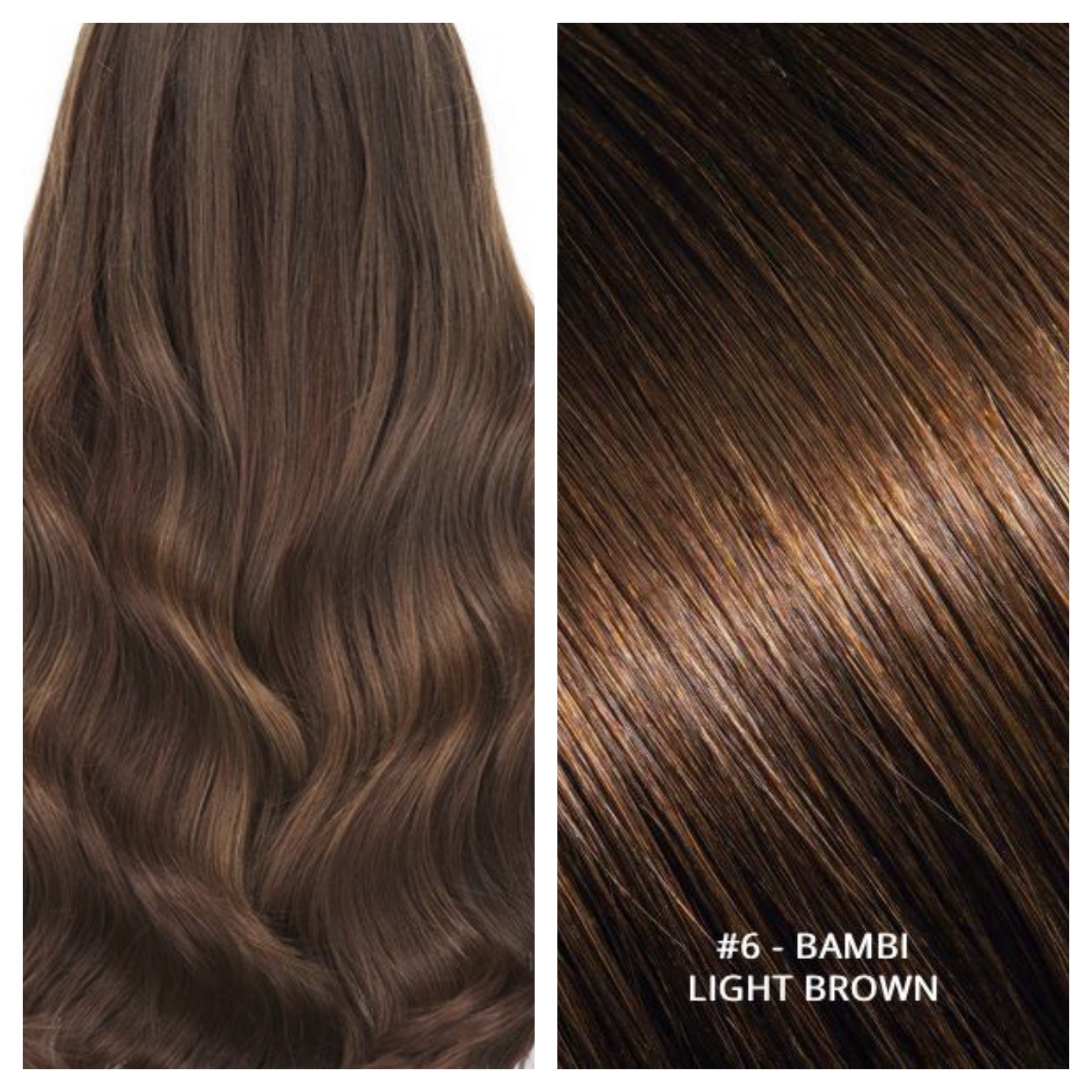 KERATIN BOND NAIL TIP #6 - BAMBI - LIGHT BROWN RUSSIAN HAIR EXTENSIONS